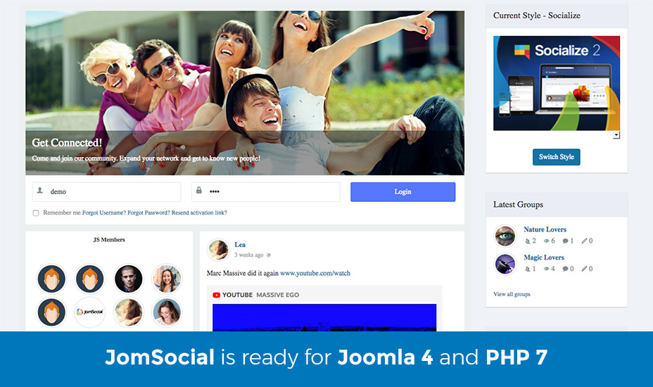 joomsocial is ready for joomla 4 and php 7
