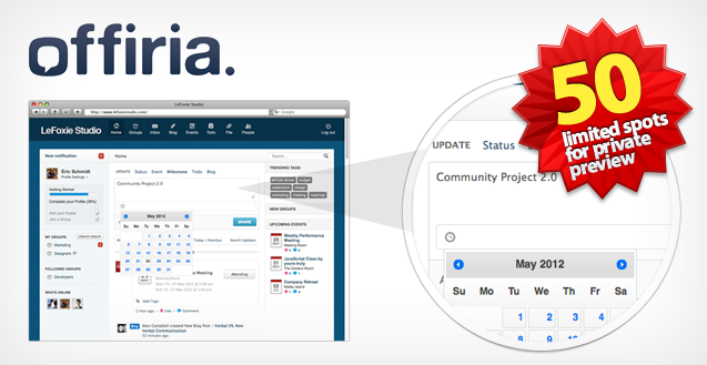 Introducing OFFIRIA, a private secure Social Network for your office. 50 trial accounts up for grabs.