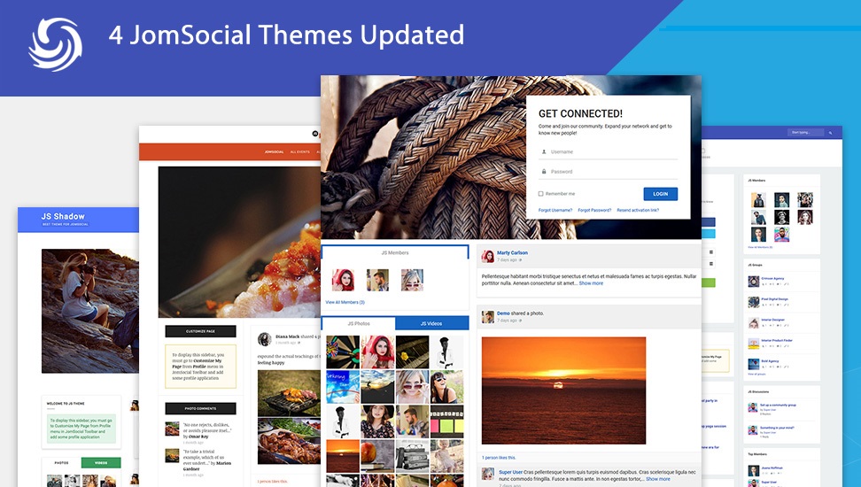 jomsocial Joomla social community extension 4.7.4 released for new emoji and new social login and themes updates