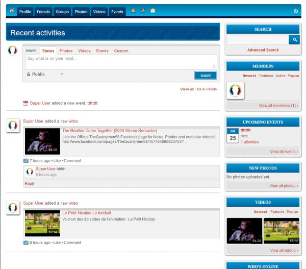 Templates for jomsocial 2.6.2  Blue_Free  Price 0.00 EUR