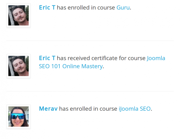 Guru Student Activity plugin for JomSocial