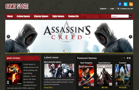 game store website