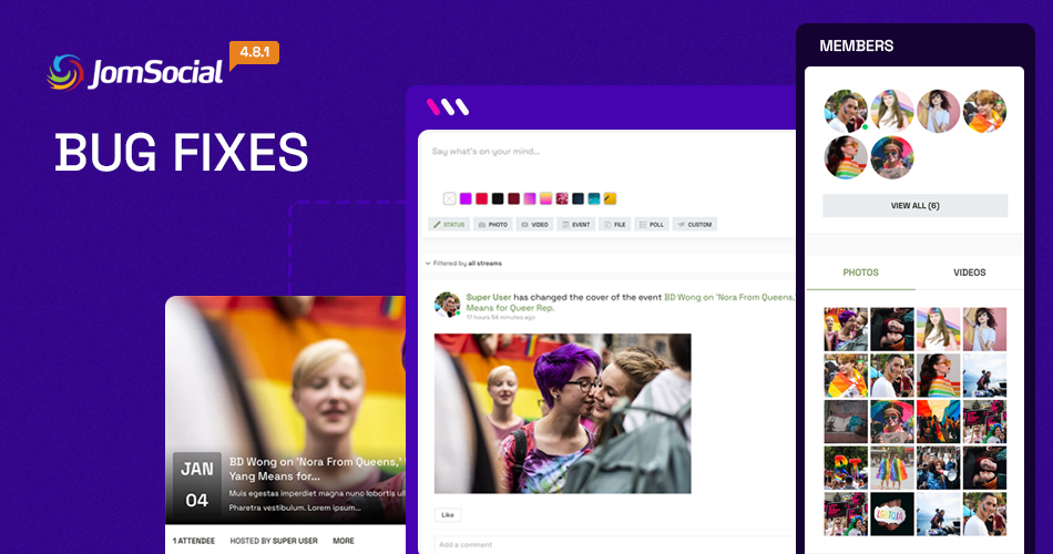Jomsocial Joomla social community extension 4.8.1 updated bug fixes