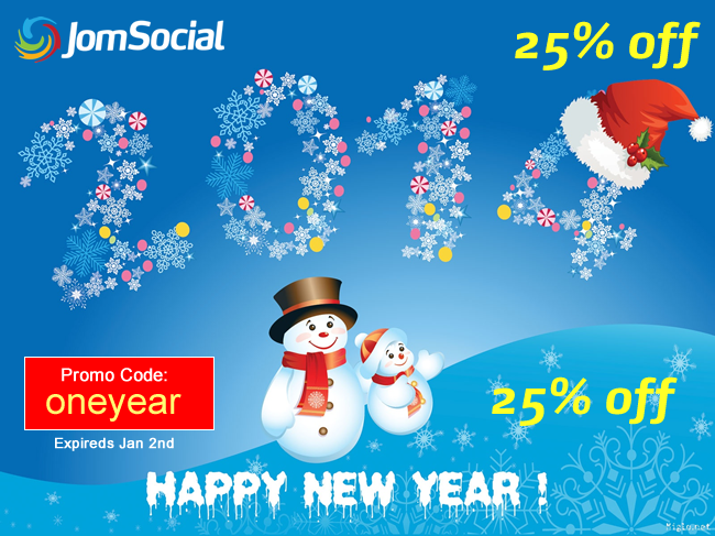 New year sale from JomSocial 25% off!