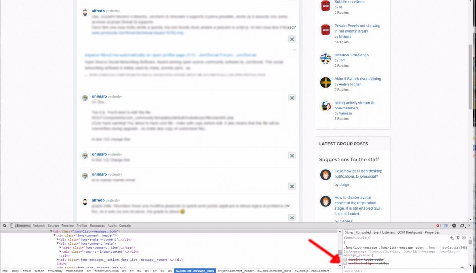 I faced a css issue on jomsocial.com in private messages