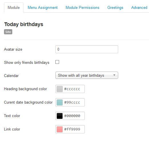 New my trick :) Birthday module with greetings in activity stream and other. http://www.nemigra.lt/nemigra_best/index.php?option=com_content&view=article&id=4