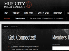 Musicity Gavick Template for JomSocial