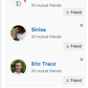 Mutual friends app when posted on left position
