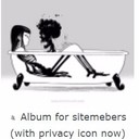 Hello. In gallery (album list), albums (for site member only) doesn't display privacy icon.<br /><br />For fix need to edit "com_community/layouts/album/list.php" and in line "$privacyIcon = ($album->permissions == PRIVACY_FRIENDS) ? 'users' : $privacyIcon;" replace PRIVACY_FRIENDS to PRIVACY_MEMBERS,<br /><br />Thanks.