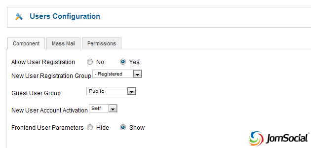 Moderate User registration in JomSocial