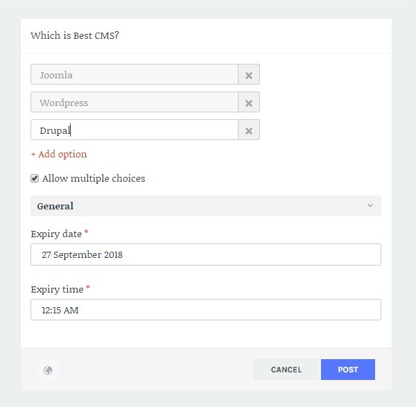 Joomla communiy extension jomsocial poll