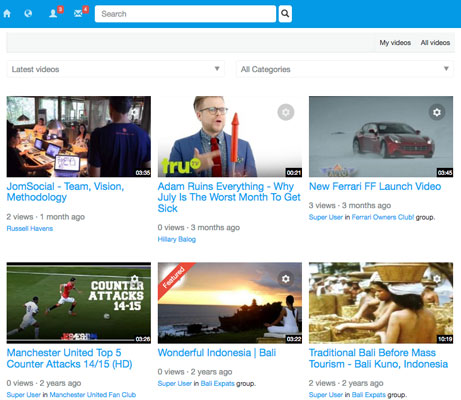 share videos in jomsocial