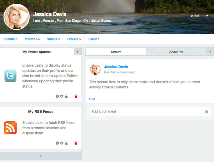 profile apps in jomsocial