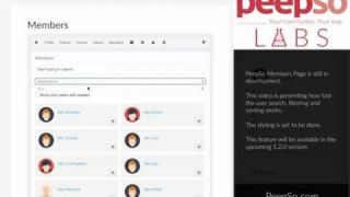 PeepSo Labs. Members Page in 1.2.0 Development Status